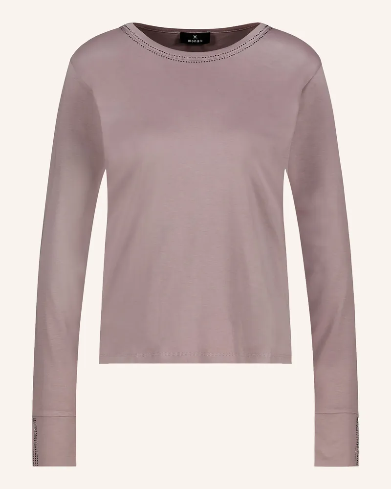 monari Longsleeve Mit Schmucksteinen beige Taupe