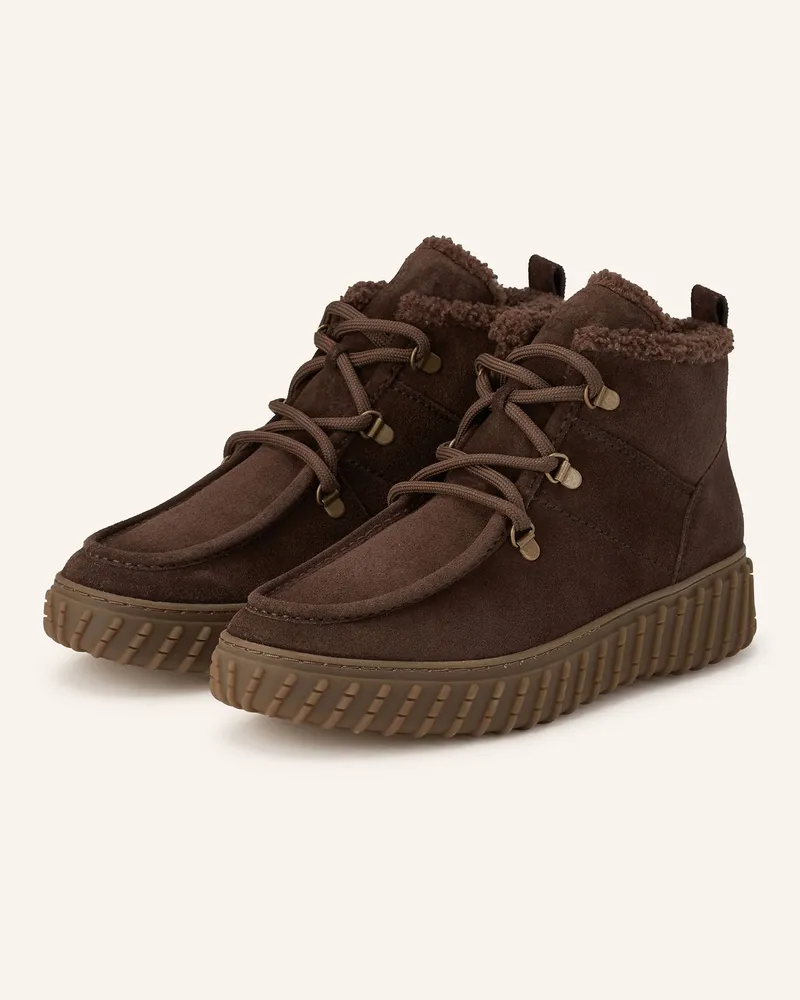 paul green Schnürboots Dunkelbraun