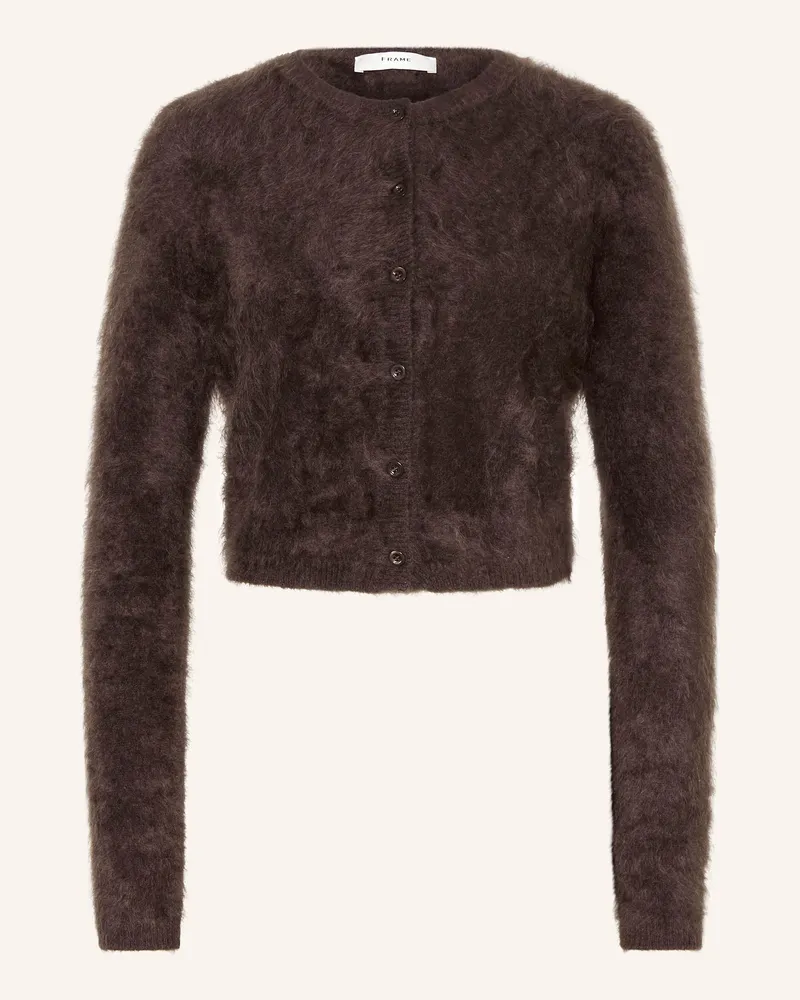 Frame Denim Strickjacke aus Cashmere Dunkelbraun