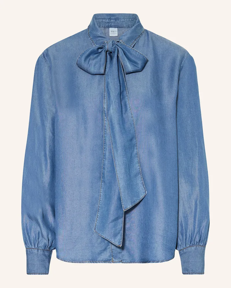 Eterna Hemdbluse in Jeansoptik mit abnehmbarer Schluppe Blau