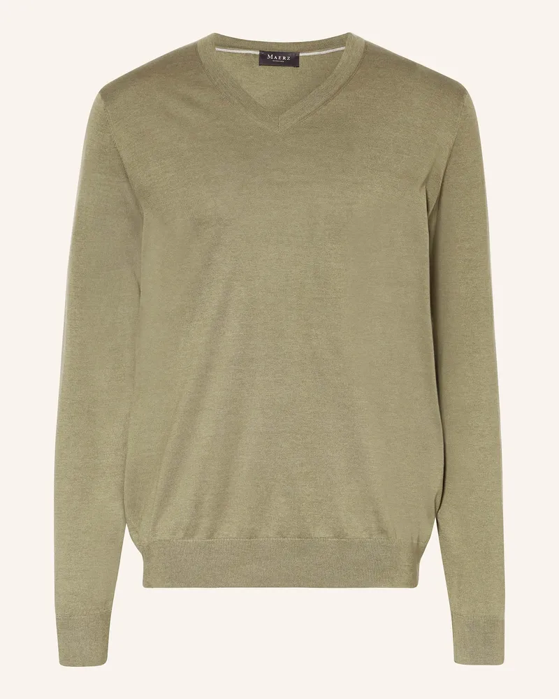 Maerz Pullover mit Seide Oliv