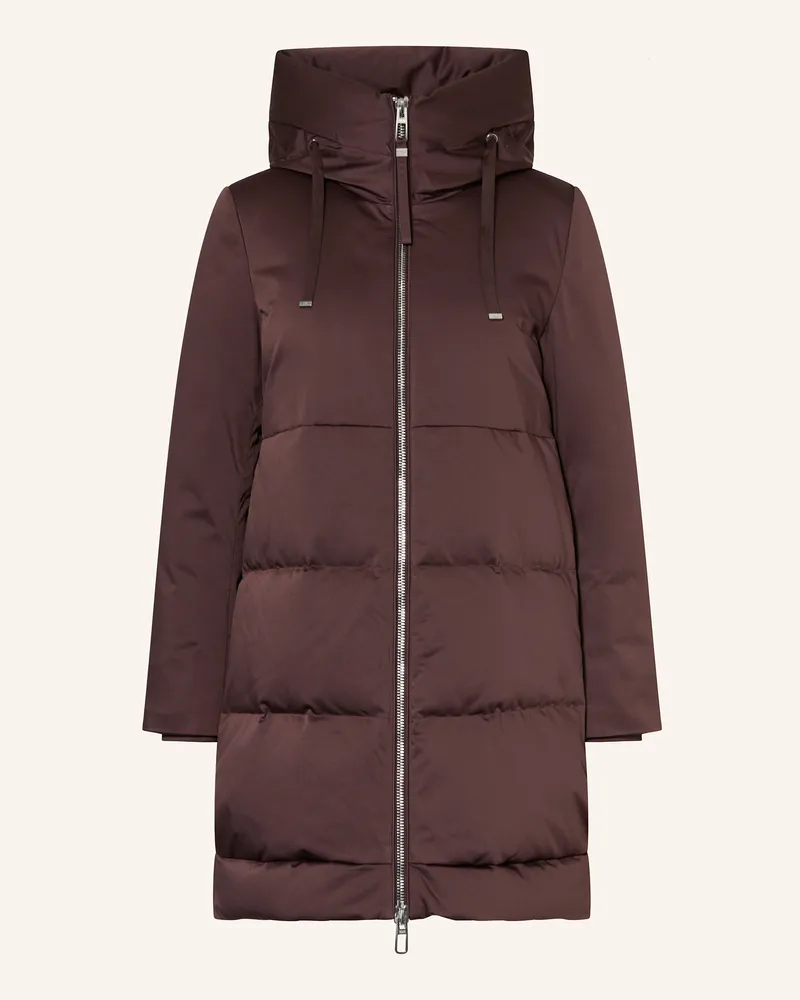 DUNO Daunenmantel Talia rot Dunkelbraun
