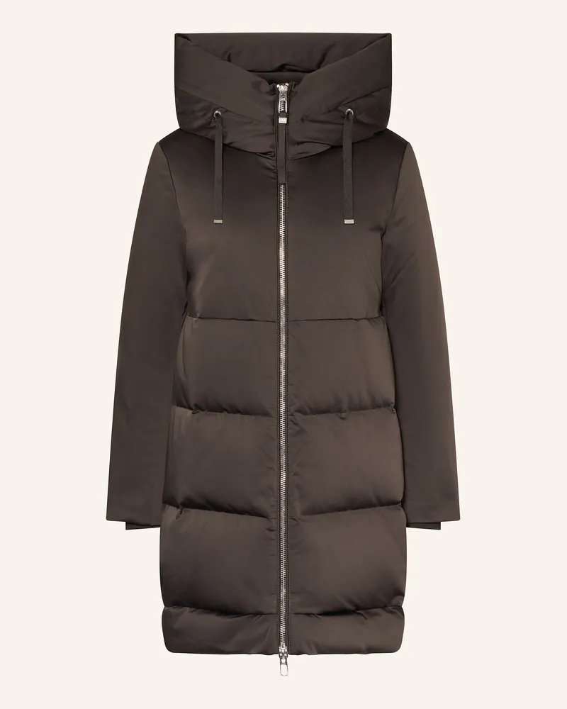 DUNO Daunenmantel Talia rot Dunkelbraun