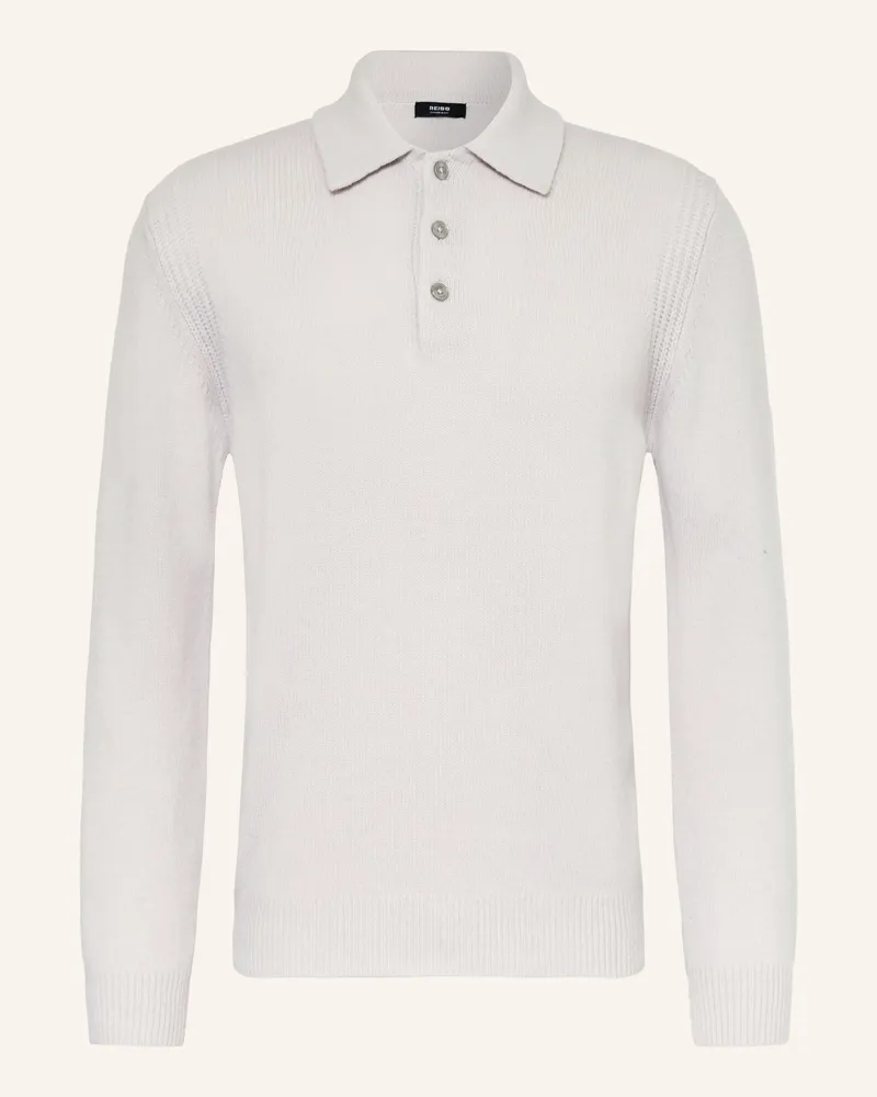 Reiss Strick-Poloshirt Deansgate grau Hellgrau