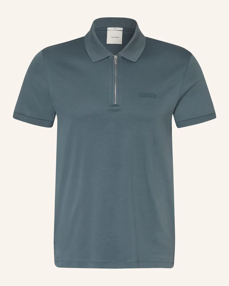 Calvin Klein Jersey-Poloshirt Slim Fit grau Petrol