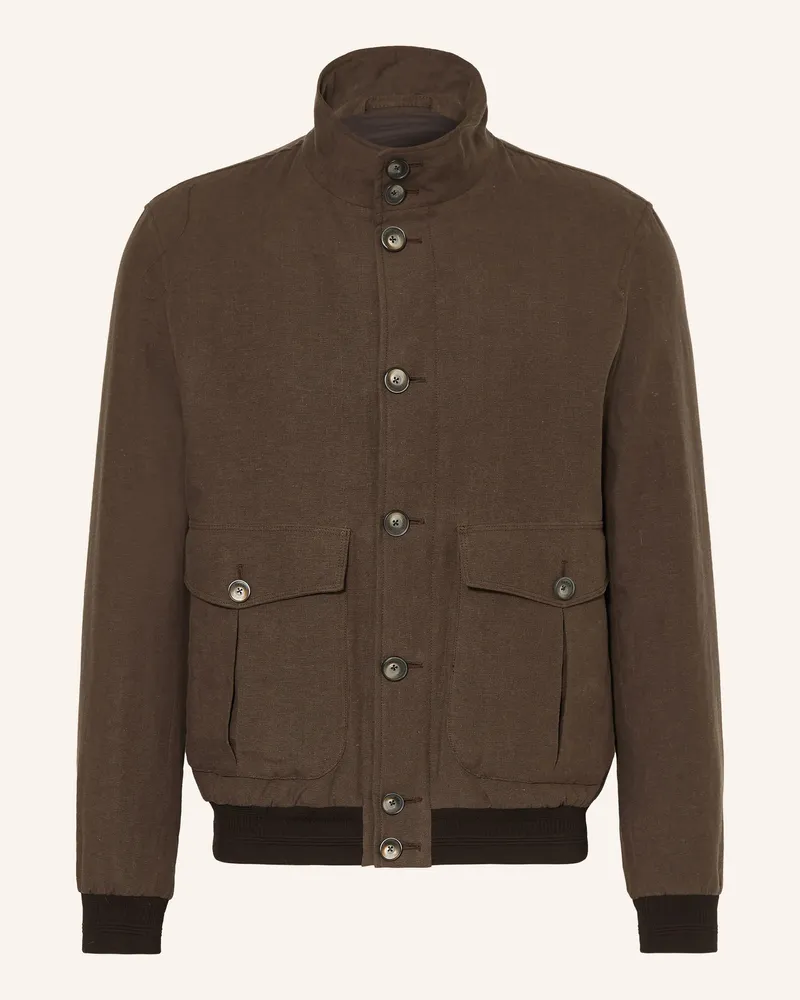 Herno Leinenblouson braun Dunkelbraun