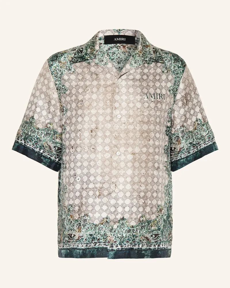 Amiri Resorthemd Comfort Fit Aus Seide gruen Beige