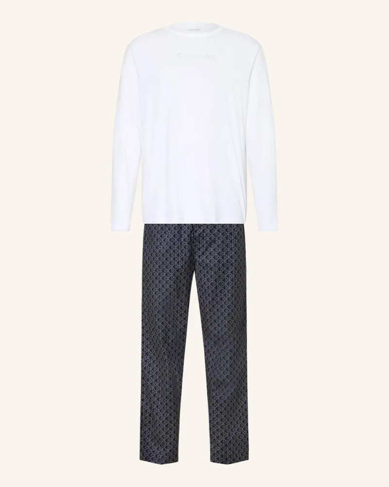 Calvin Klein Schlafanzug Cotton Poplin weiss Weiss