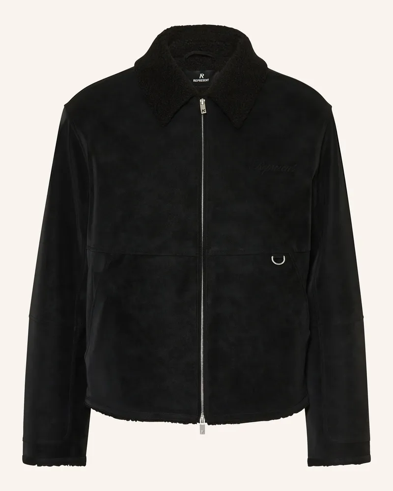 REPRESENT Overjacket in Lederoptik Schwarz