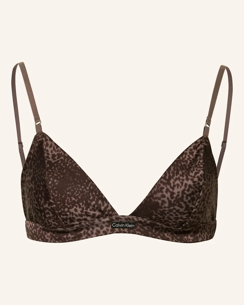 Calvin Klein Triangel-Bh Signature Satin Aus Satin braun Taupe