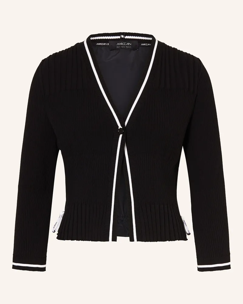Marc Cain Strickjacke im Materialmix Schwarz