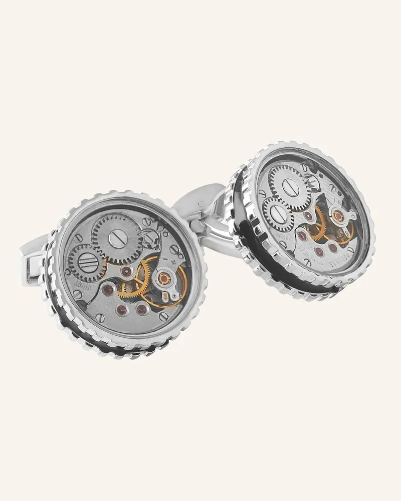Tateossian Manschettenknöpfe Round Skeleton Gear Static silber Silber
