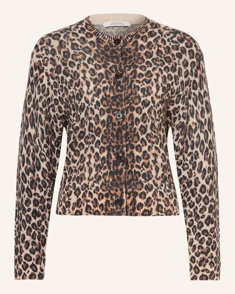 Dorothee Schumacher Strickjacke Leopard Statements Mit Cashmere beige Beige