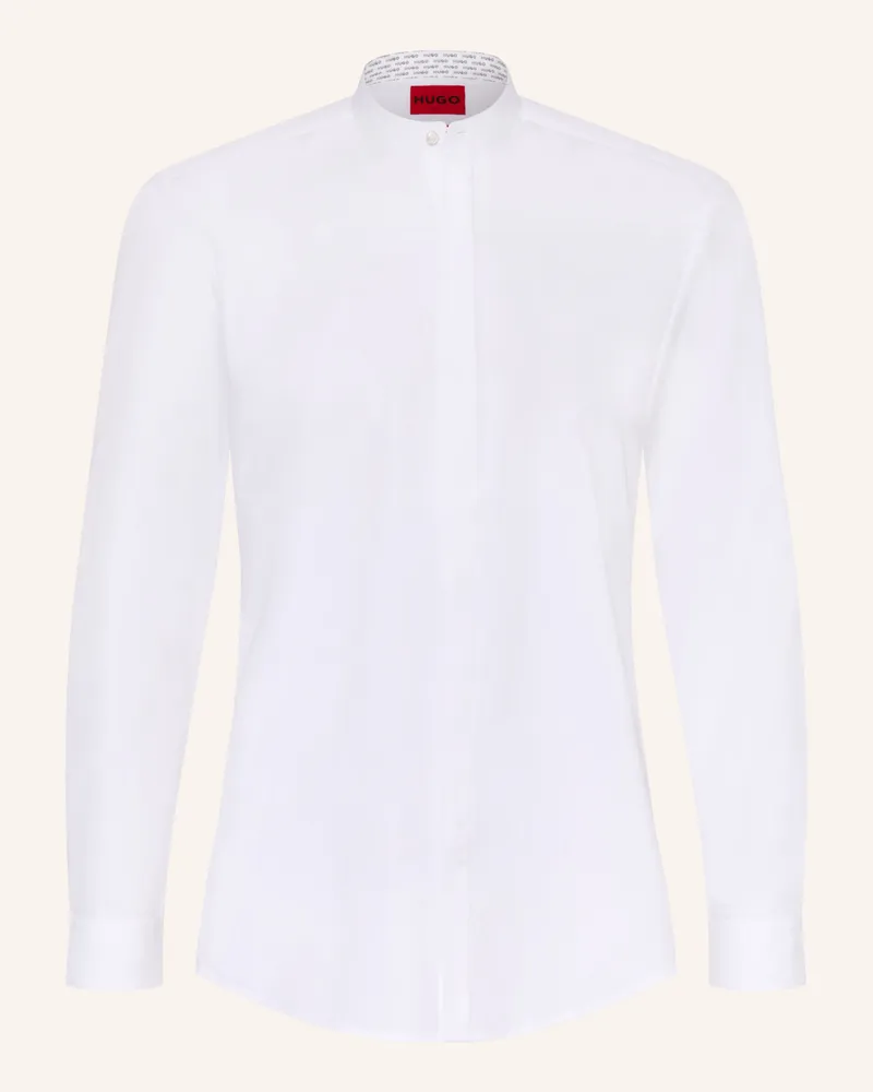 HUGO BOSS Hemd KALEB Slim Fit mit Stehkragen Weiss