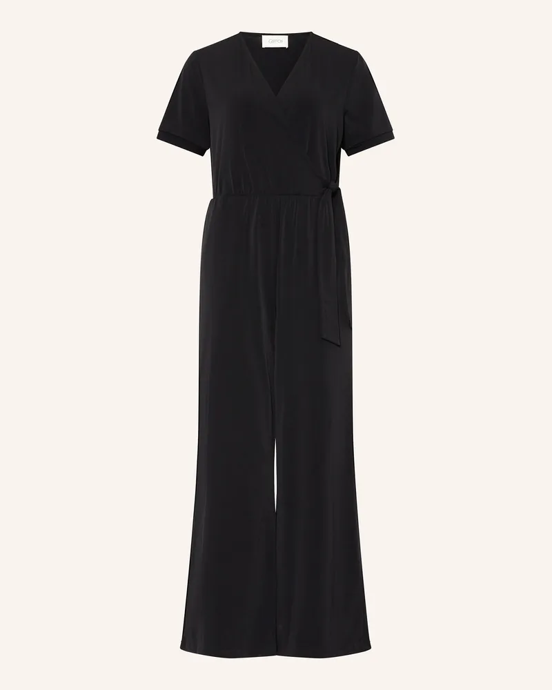 Cartoon Jumpsuit in Wickeloptik Schwarz