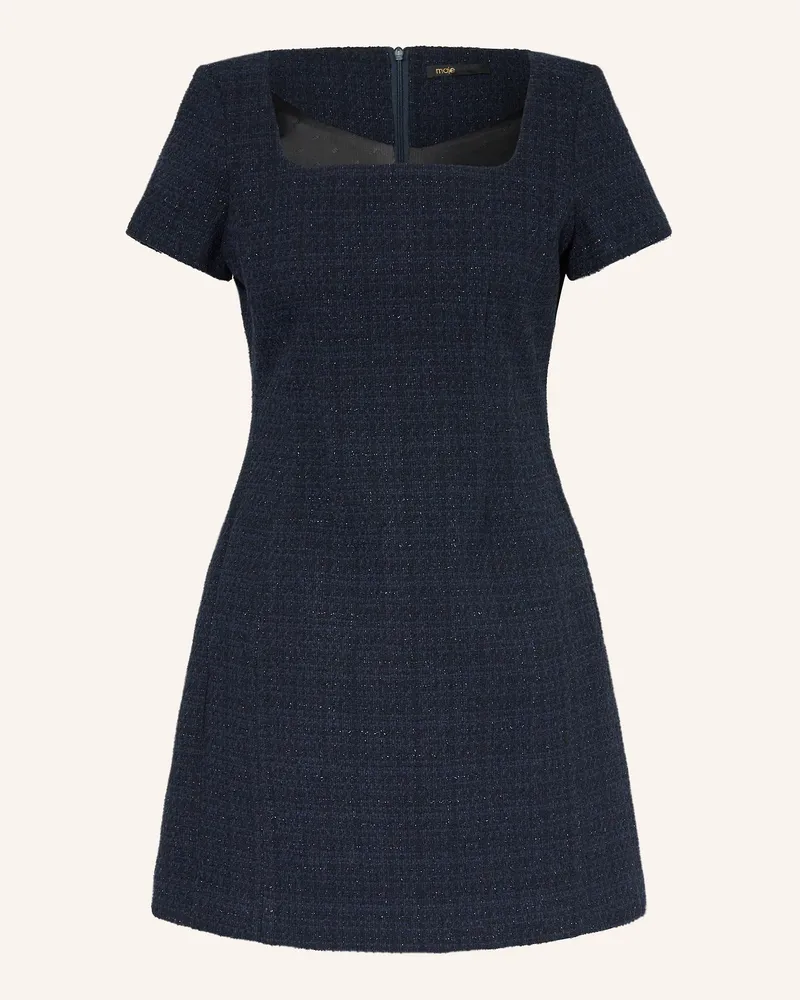 Maje Bouclé-Kleid mit Glitzergarn Dunkelblau
