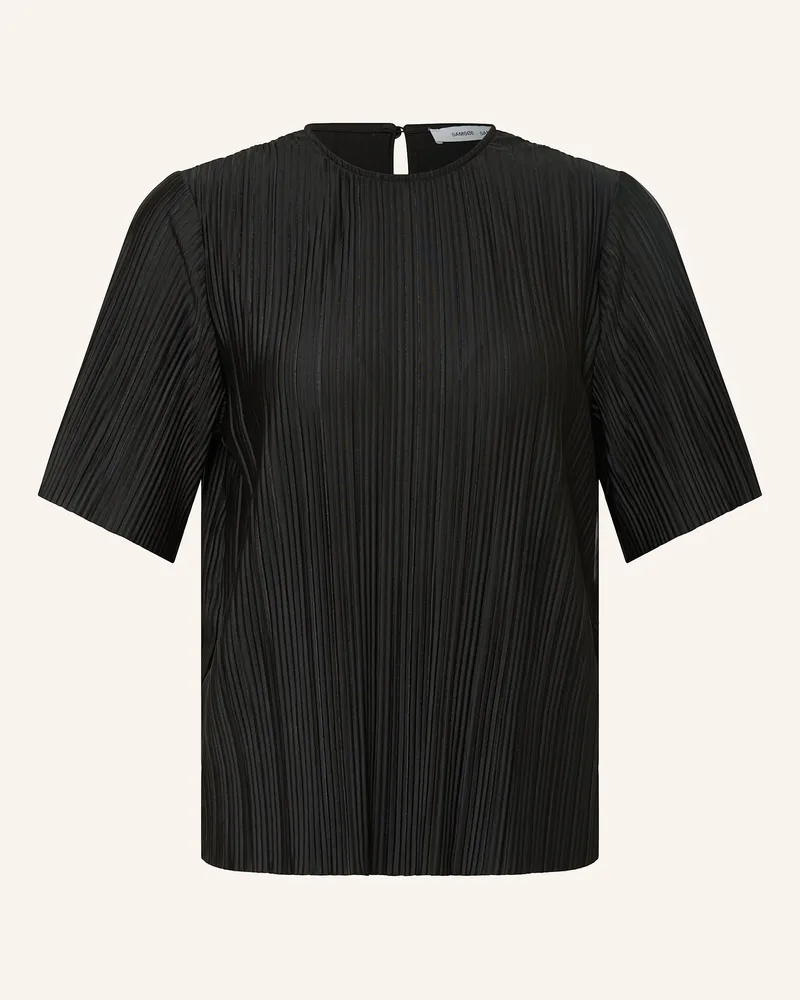 Samsøe & Samsøe Blusenshirt SAUMA mit Plissees Schwarz
