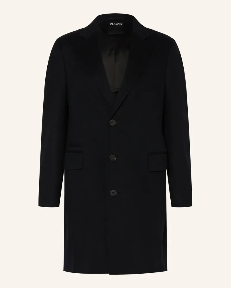 Ermenegildo Zegna Wollmantel schwarz Schwarz