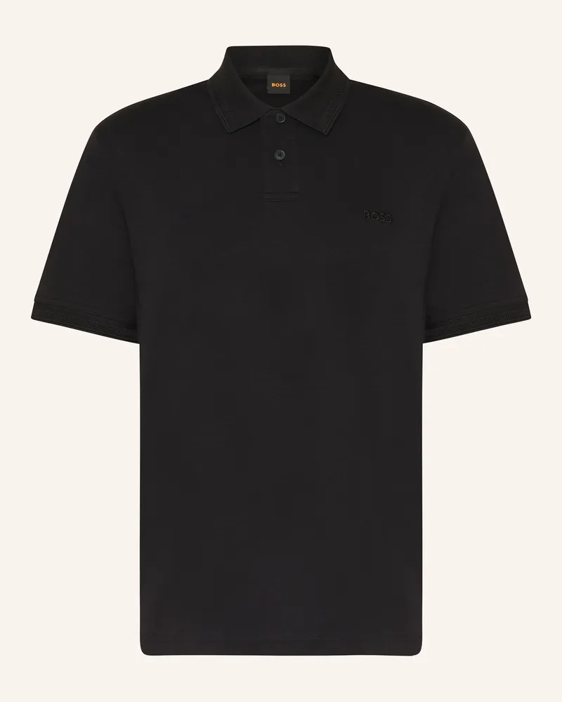 HUGO BOSS Jersey-Poloshirt Pe schwarz Schwarz