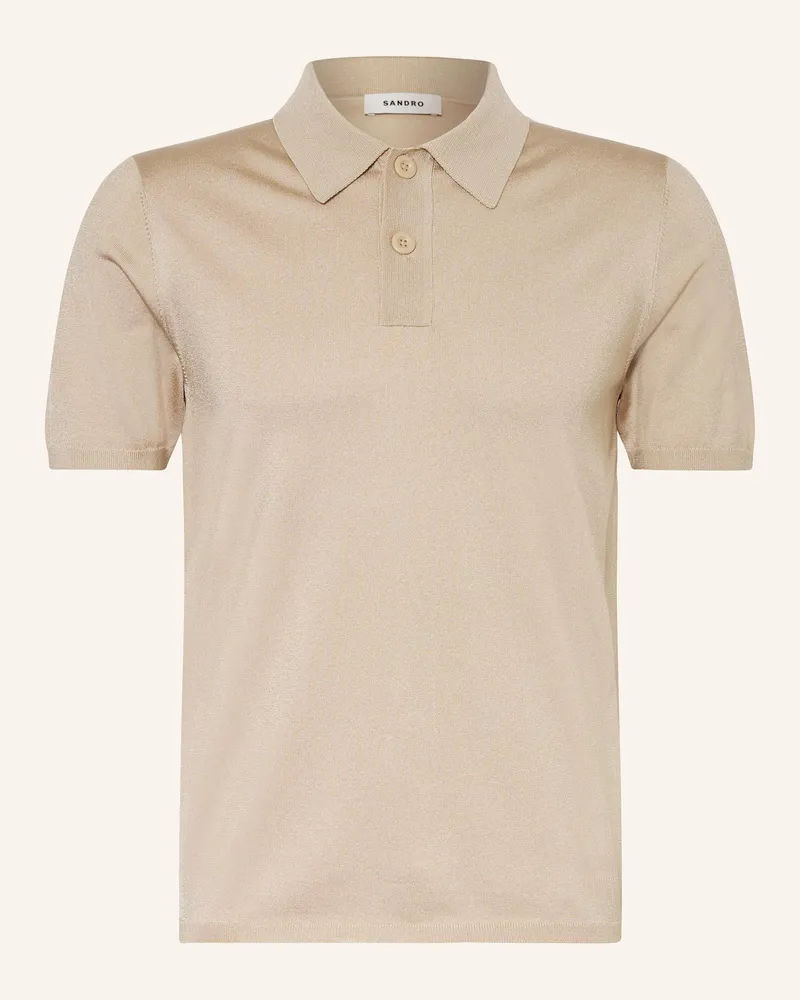 Sandro Strick-Poloshirt Beige