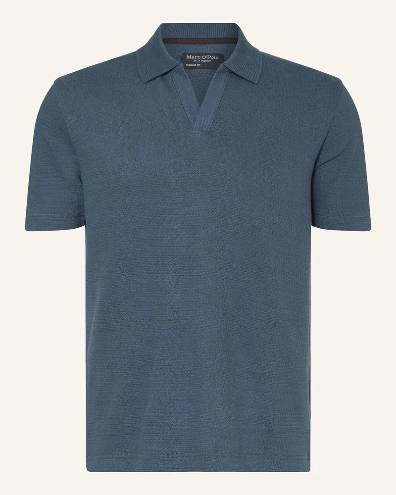 Marc O'Polo Strick-Poloshirt Regular Fit Petrol