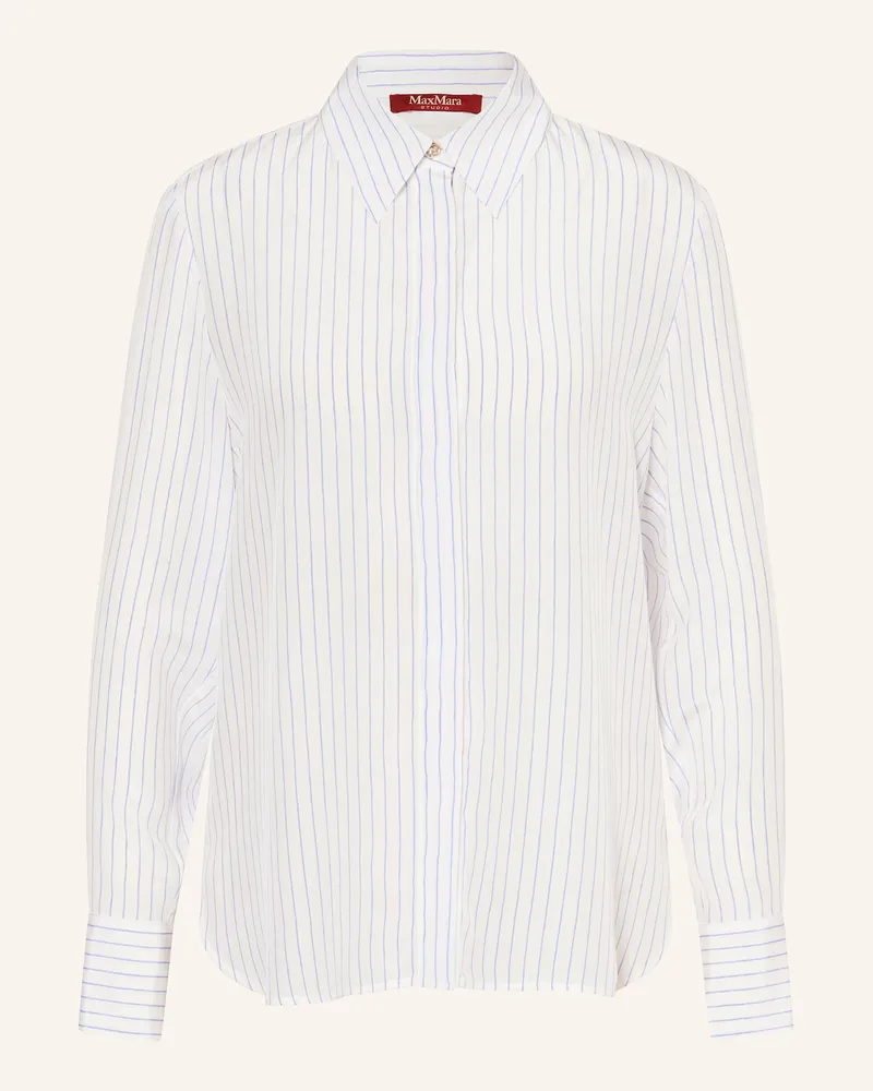 Max Mara Hemdbluse LAMA aus Seide Hellblau