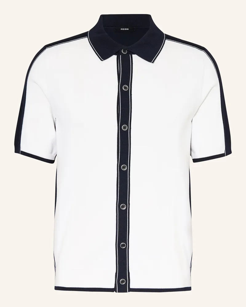 Reiss Strickhemd DUNWICH Comfort Fit Weiss