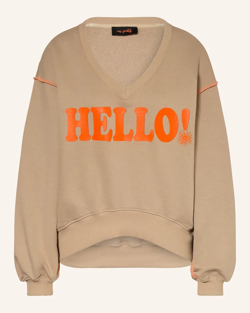 Miss Goodlife Sweatshirt Mit Schmucksteinen beige Camel