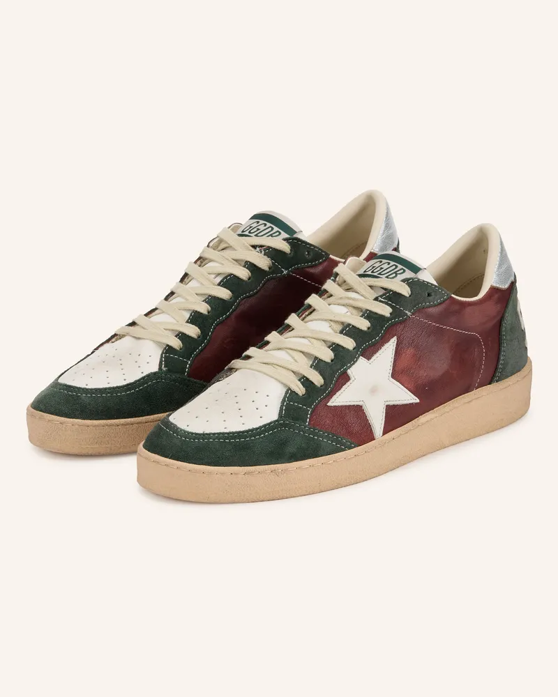 Golden Goose Sneaker Ball Star braun Dunkelgrün