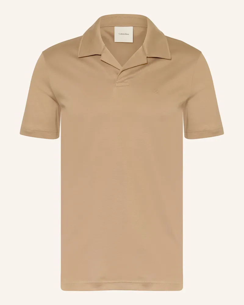 Calvin Klein Jersey-Poloshirt Slim Fit Braun