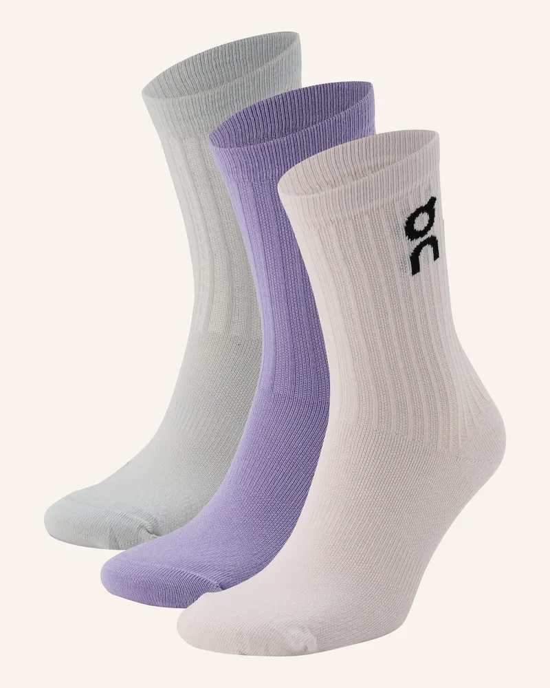 ON 3er-Pack Sportsocken Logo lila Helllila