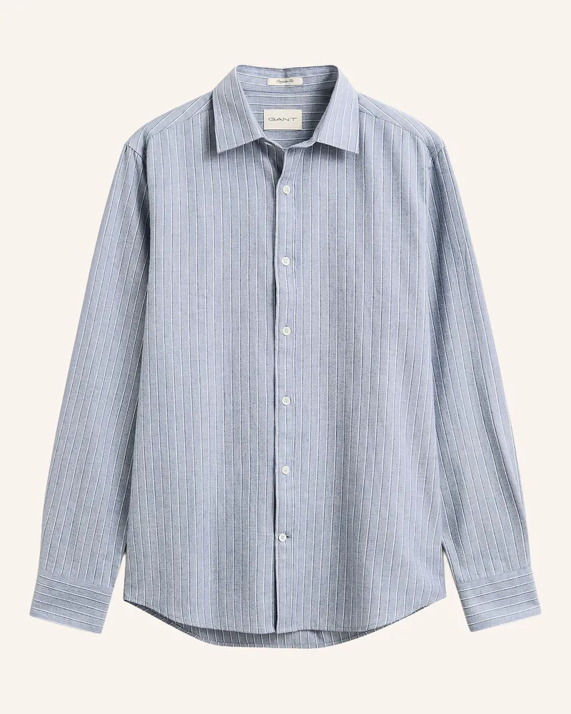 Gant Flanellhemd Regular Fit blau Hellblau
