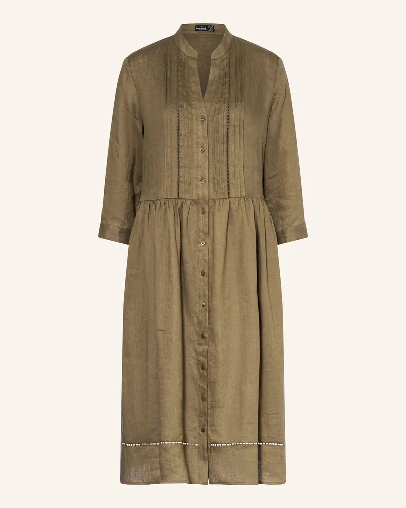 van Laack Leinenkleid Vl-Kaimi-E Mit 3/4-Arm beige Khaki