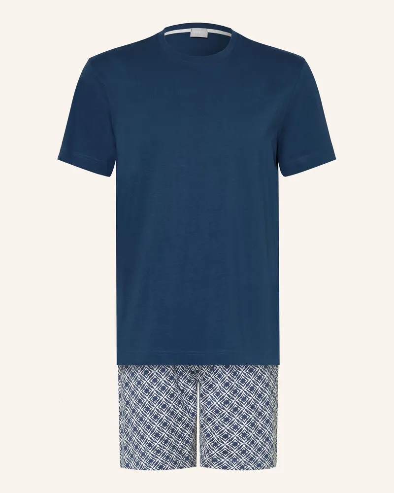 Mey Shorty-Schlafanzug Serie Summer Flower blau Dunkelblau