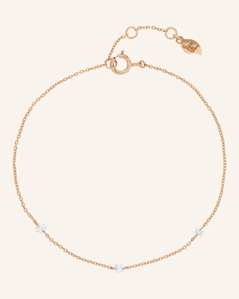 Leaf Armband PURE Triple aus 18 Karat Roségold mit Diamanten Roségold