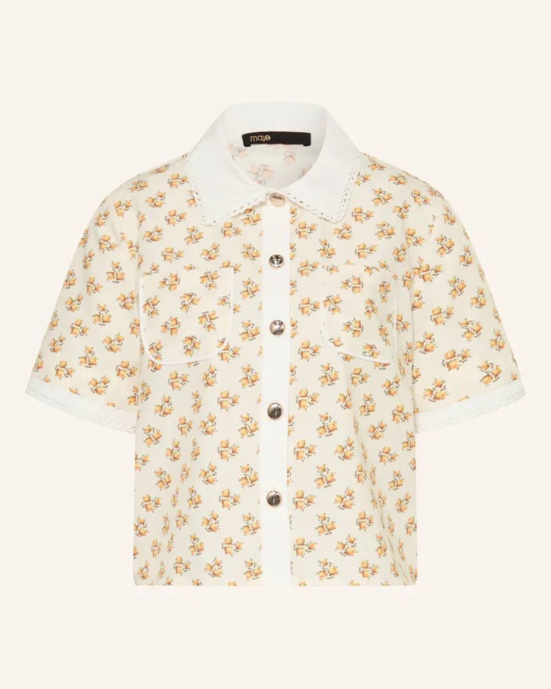 Maje Hemdbluse Mit Lochspitze gelb Hellbraun