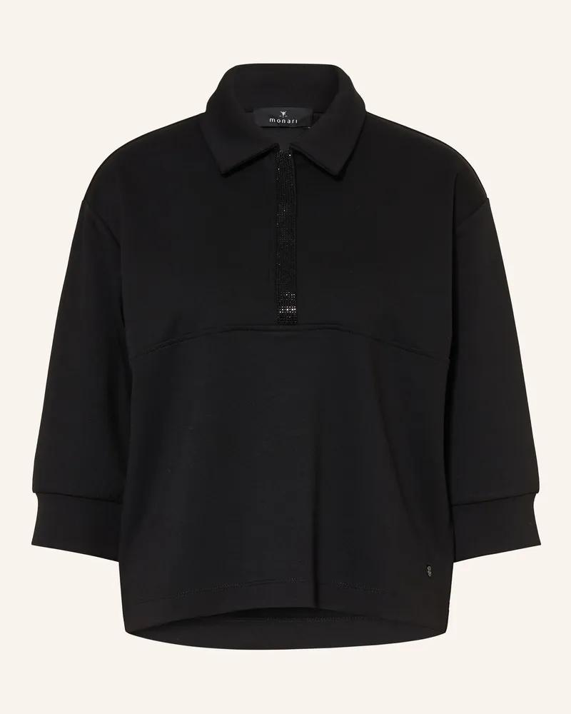 monari T-Shirt Mit Schmucksteinen Und 3/4-Arm schwarz Schwarz
