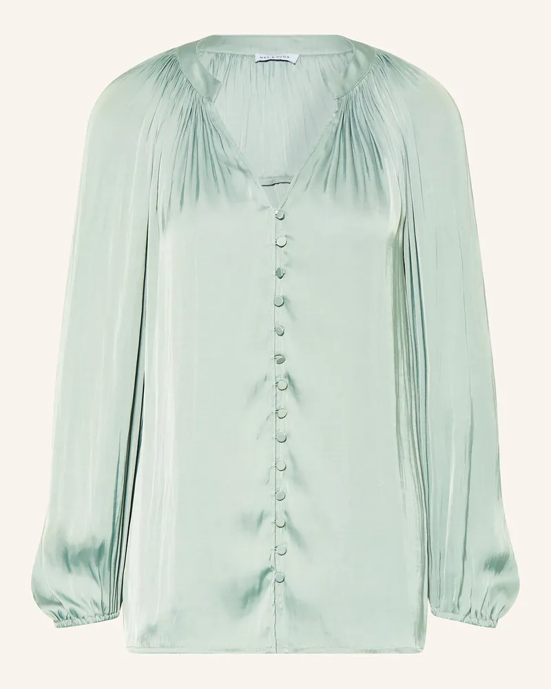 Mrs & HUGS Satinbluse Grün