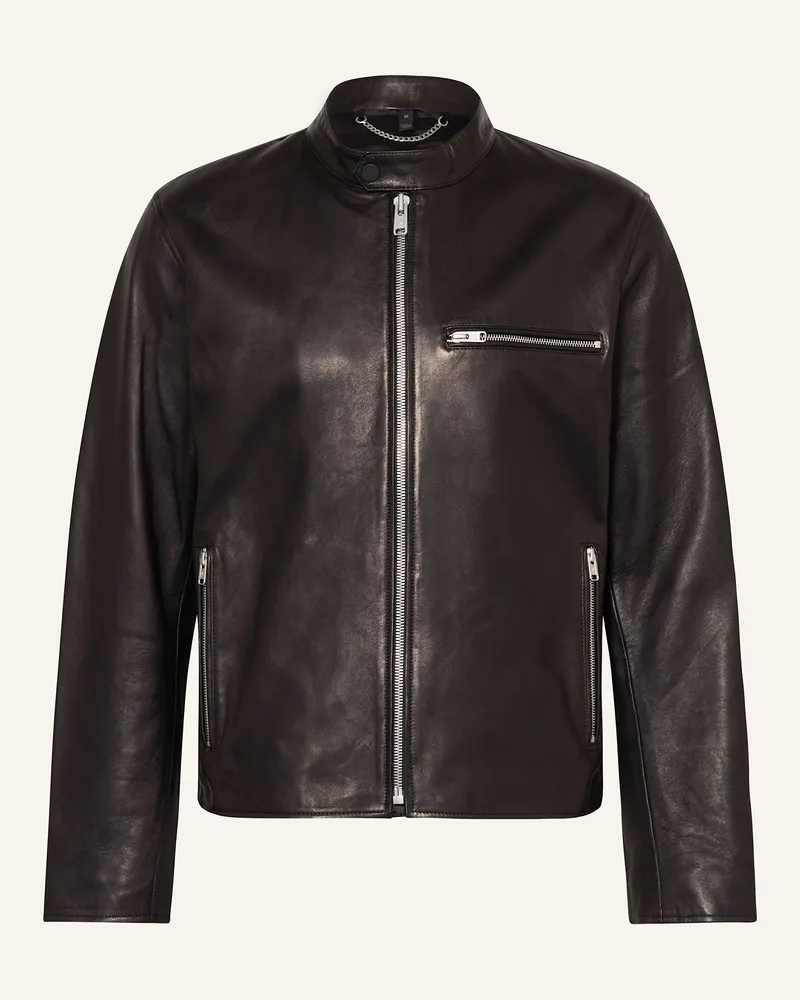 Belstaff Lederjacke Track Racer schwarz Schwarz