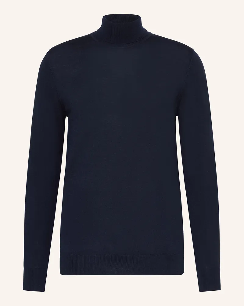 Profuomo Rollkragenpullover aus Merinowolle Dunkelblau