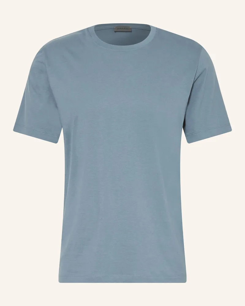 Hanro Schlafshirt Living blau Blaugrau