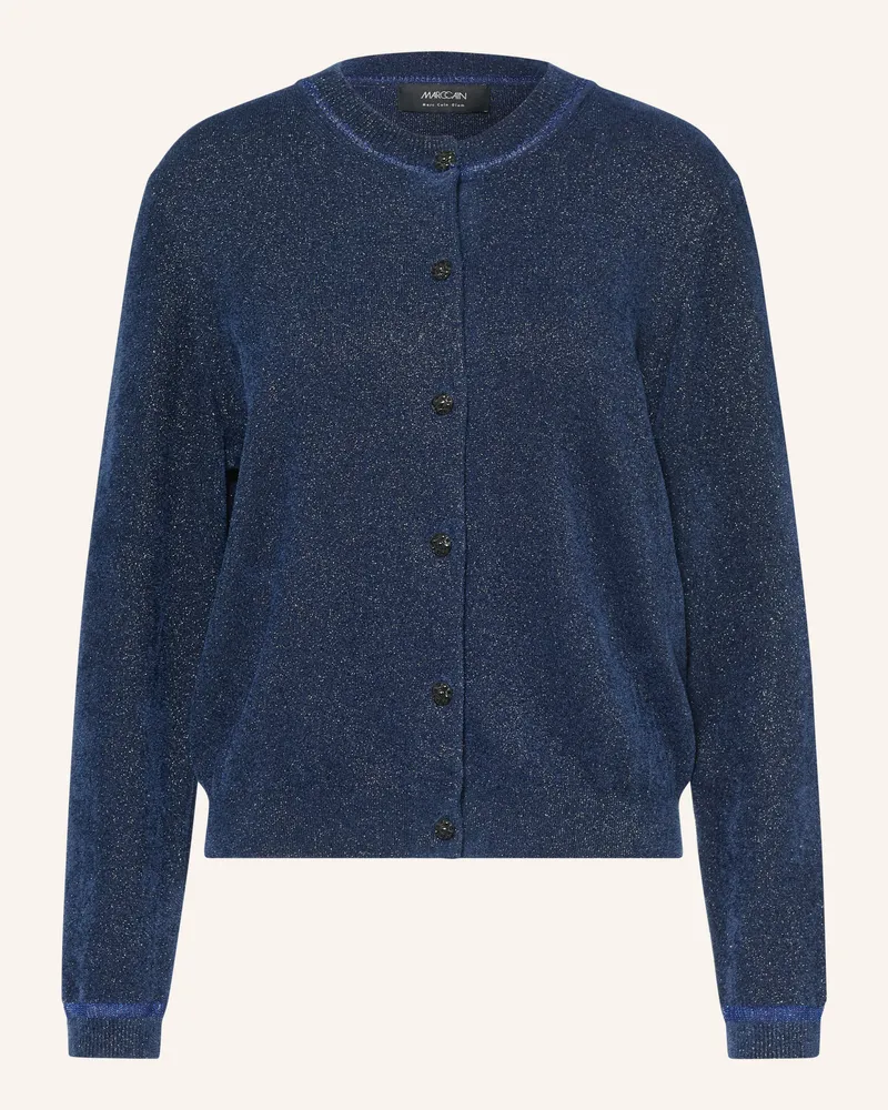 Marc Cain Strickjacke Mit Alpaka Und Schmucksteinen blau 393