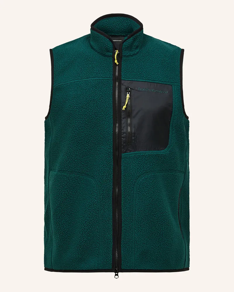 Peak Performance Fleeceweste Naturerush Pile gruen Dunkelgrün