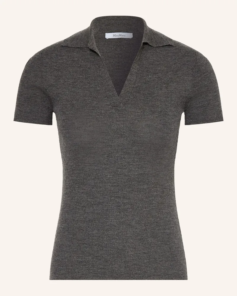 Max Mara Strick-Poloshirt Albero grau Dunkelgrau