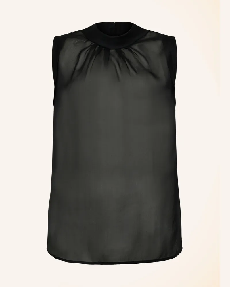 Helene Galwas Ärmellose Bluse Aus Chiffonseide Benice schwarz Schwarz