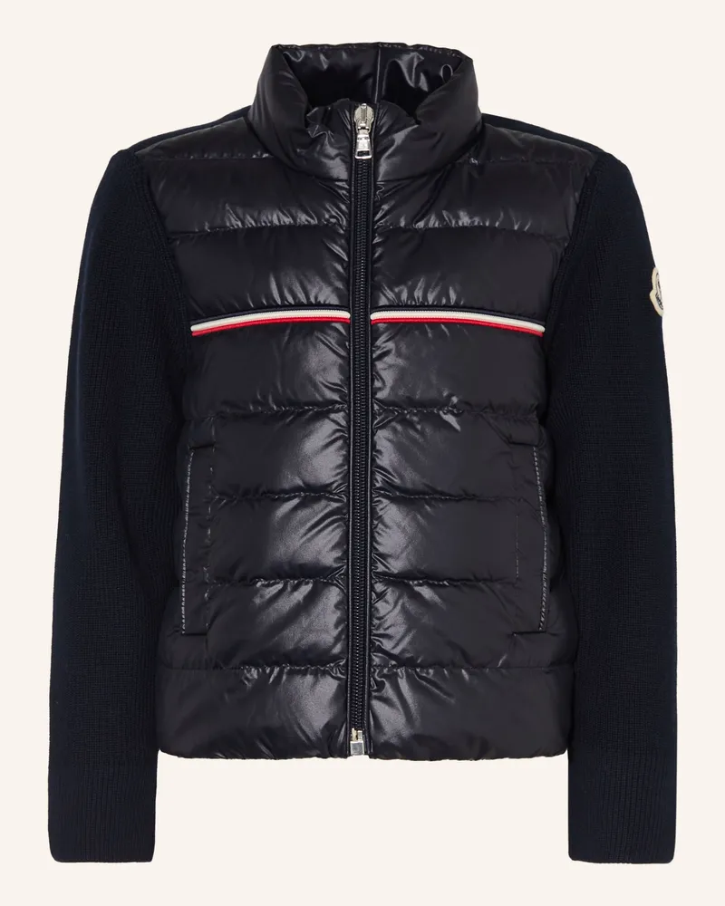 Moncler Daunenjacke Im Materialmix blau Dunkelblau