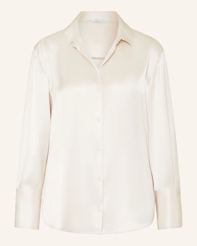 Mrs & HUGS Satinbluse Creme