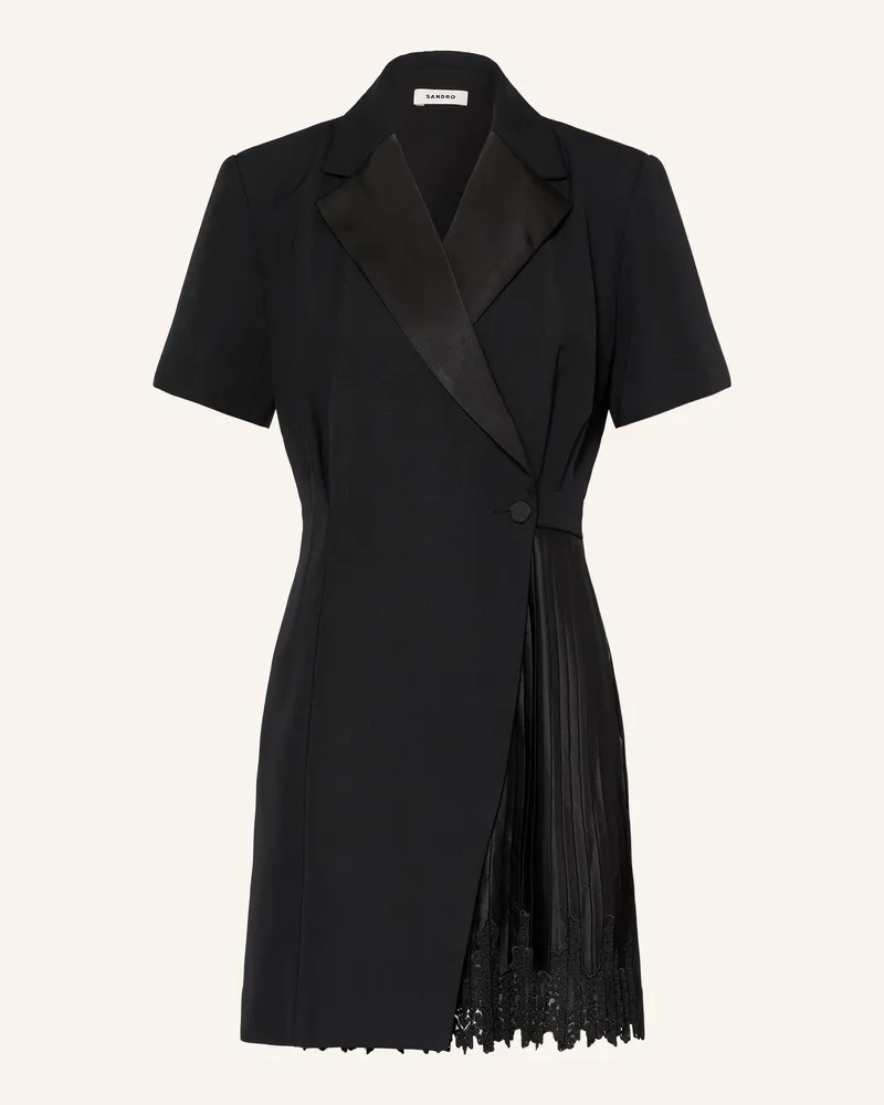 Sandro Wickelkleid Mit Plissees schwarz Schwarz