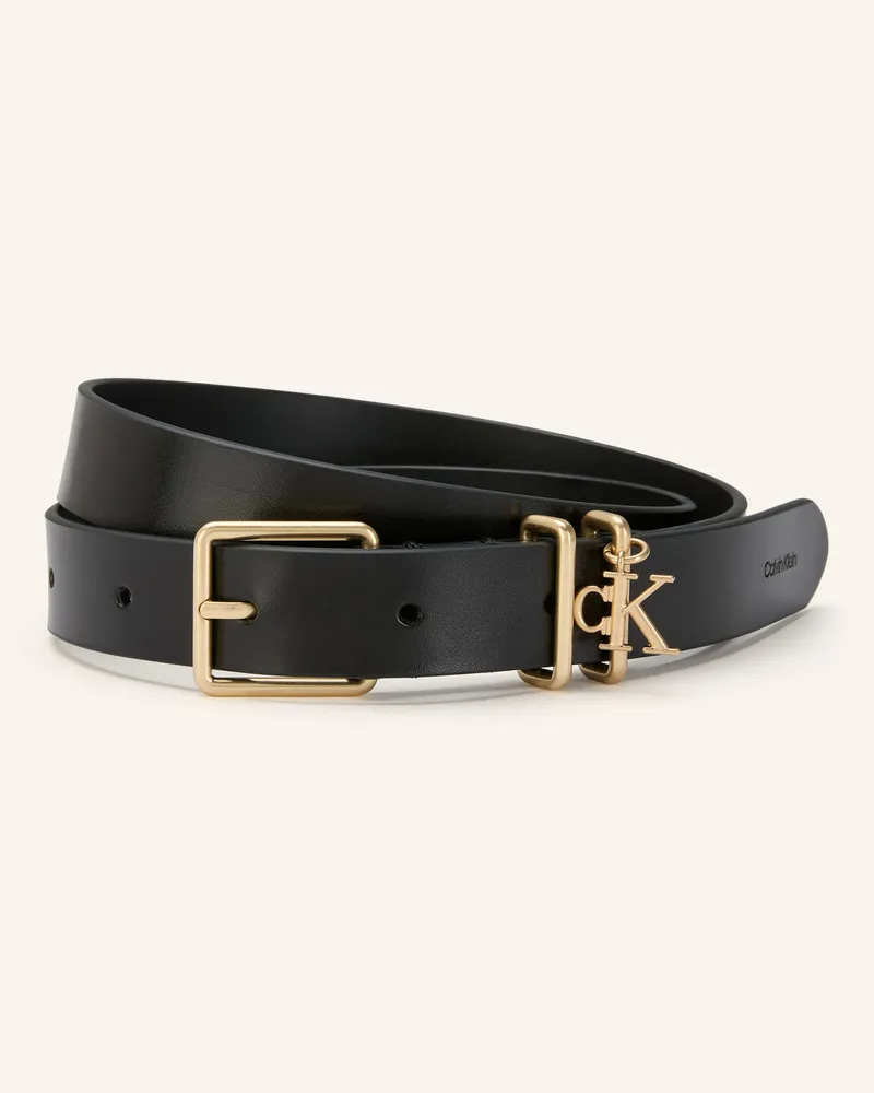 Calvin Klein Ledergürtel schwarz Schwarz