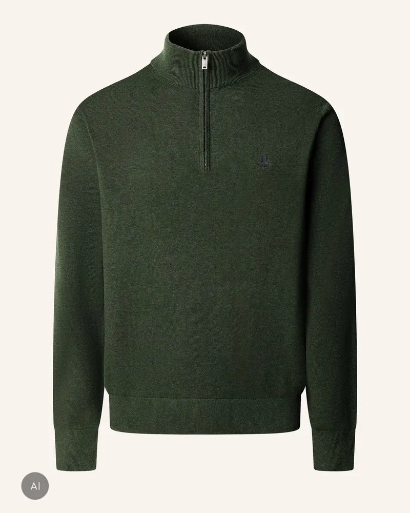 Hackett Pullover Hrtg Cotton H Hzip gruen Grün